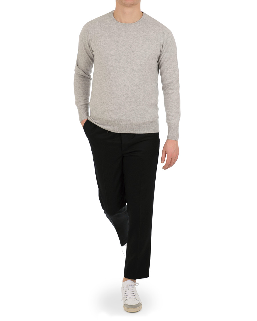 Herre | Trøjer | Soft Goat | Cashmere O-neck Light Grey
