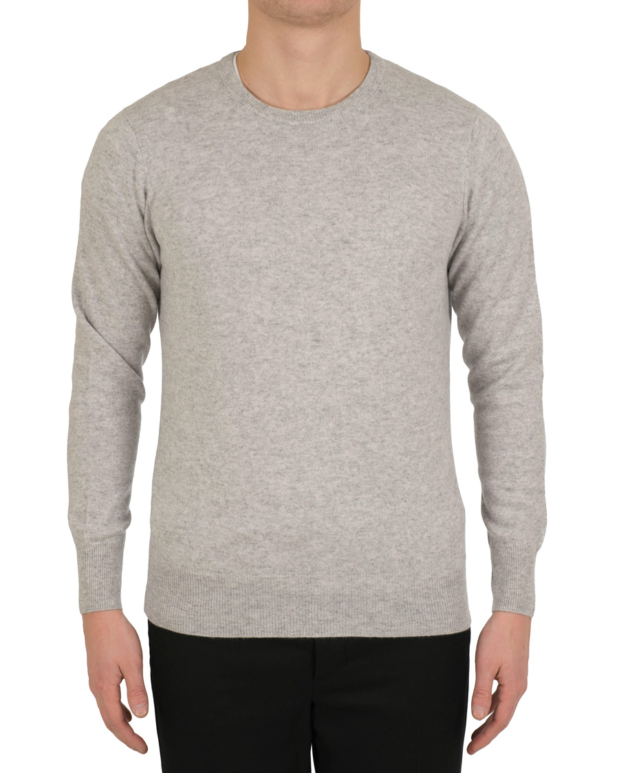 Herre | Trøjer | Soft Goat | Cashmere O-neck Light Grey