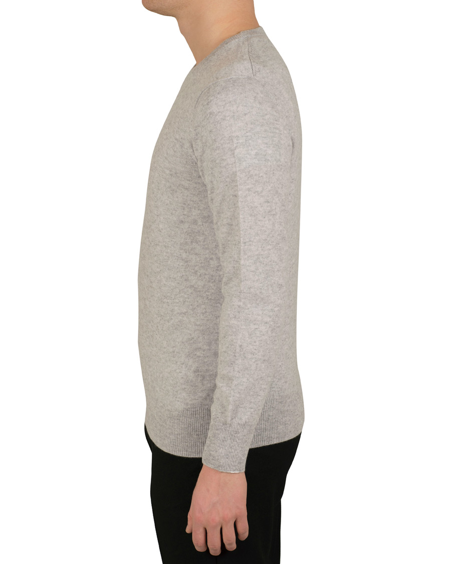 Herre | Trøjer | Soft Goat | Cashmere O-neck Light Grey