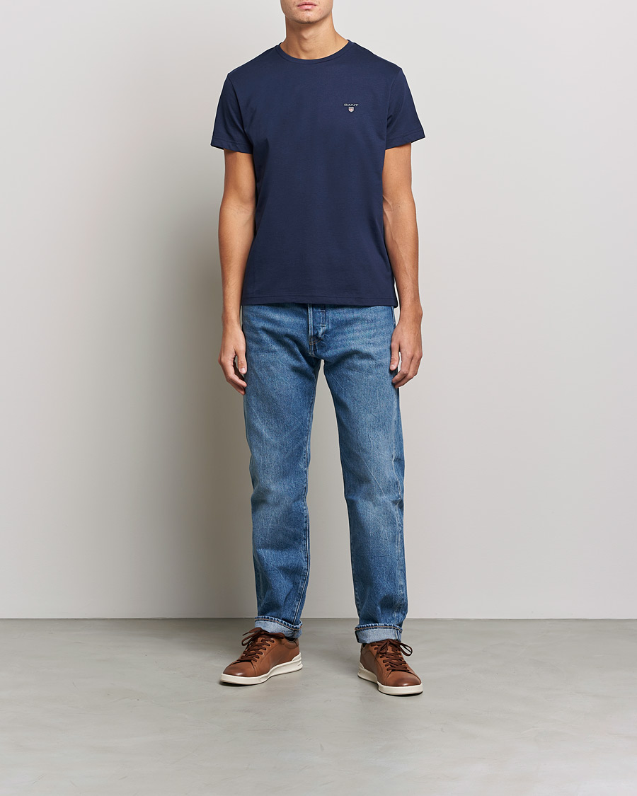 Herre | T-Shirts | GANT | The Original Solid Tee Evening Blue
