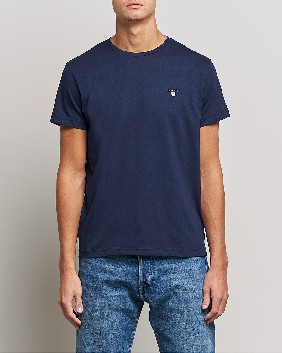 Herre | T-Shirts | GANT | The Original Solid Tee Evening Blue