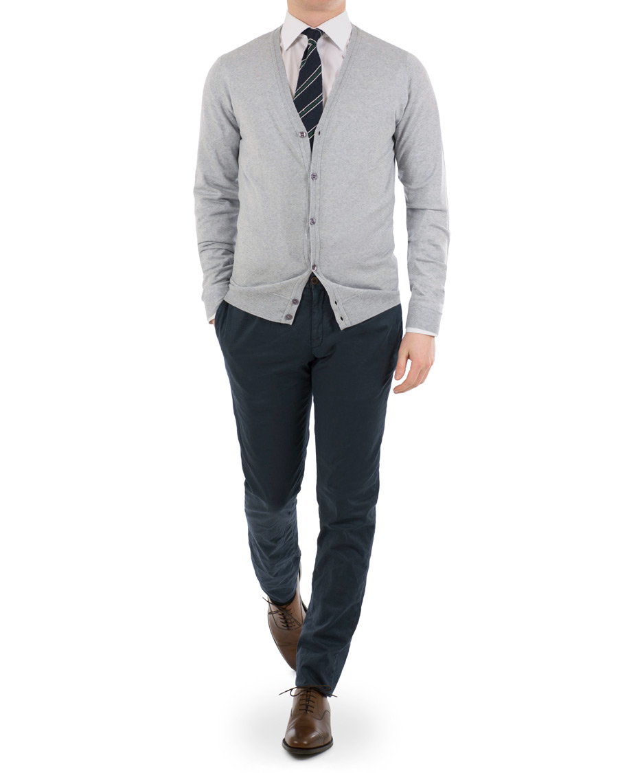 Herre | Trøjer | John Smedley | Petworth Merino Cardigan Bardot Grey