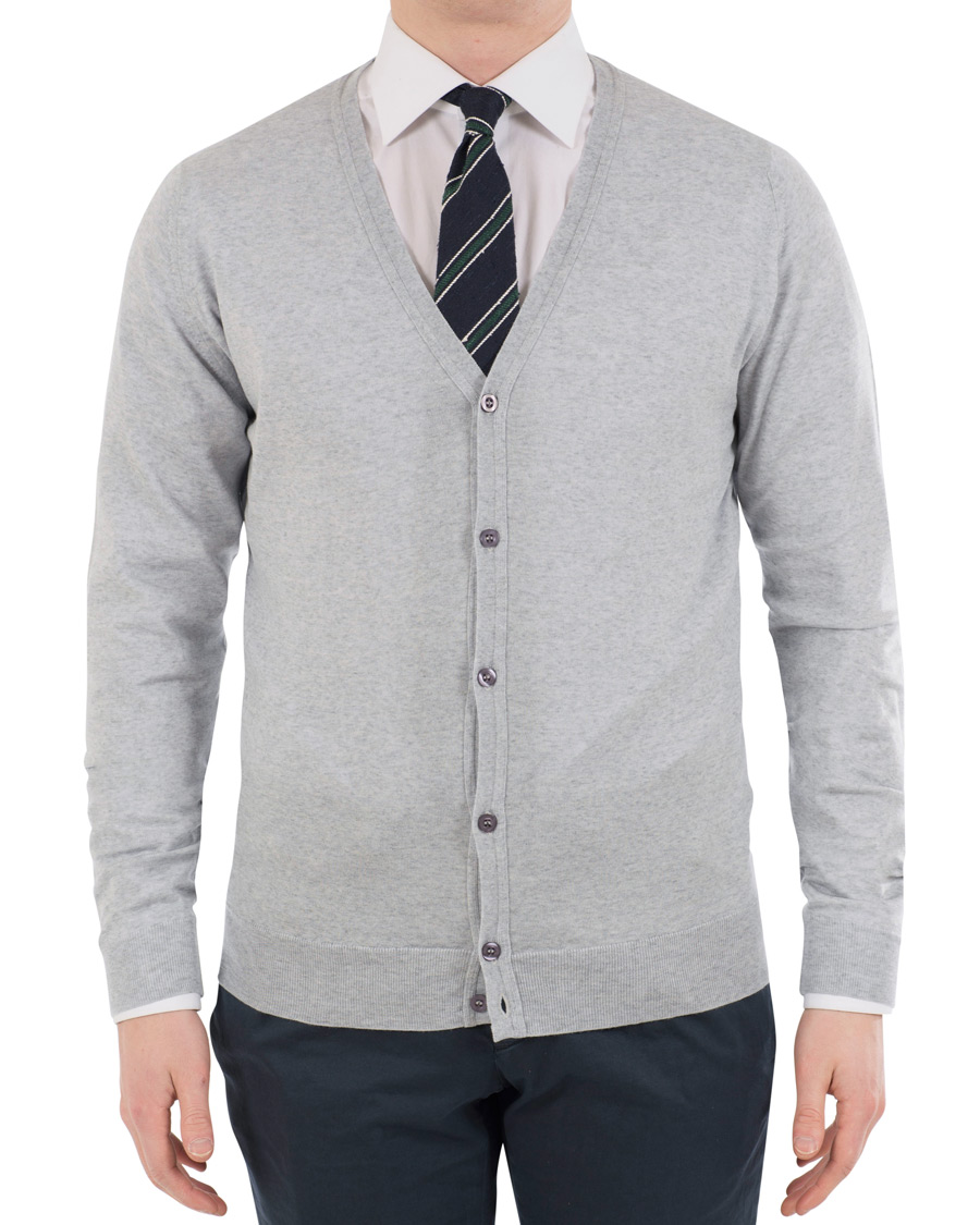 Herre | Trøjer | John Smedley | Petworth Merino Cardigan Bardot Grey