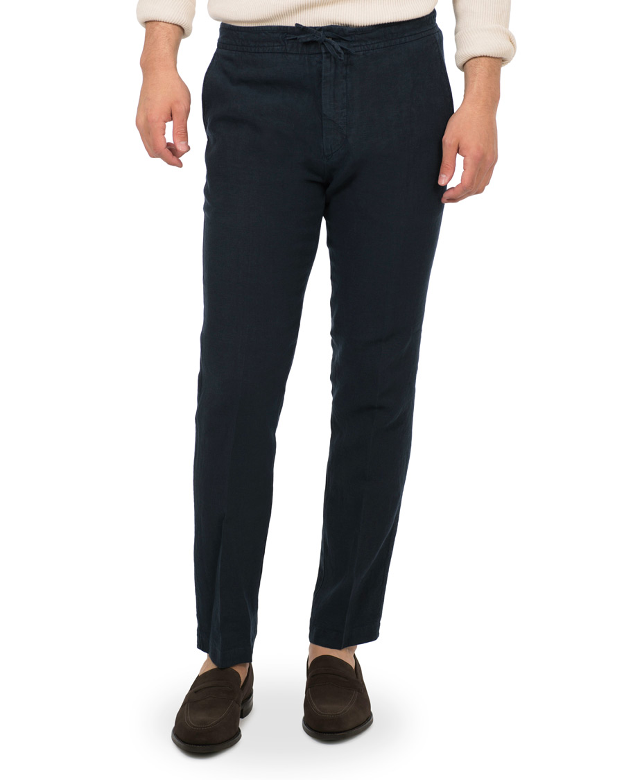 Herre | Bukser | NN07 | New Copenhagen Draw String Linnen Trousers Navy