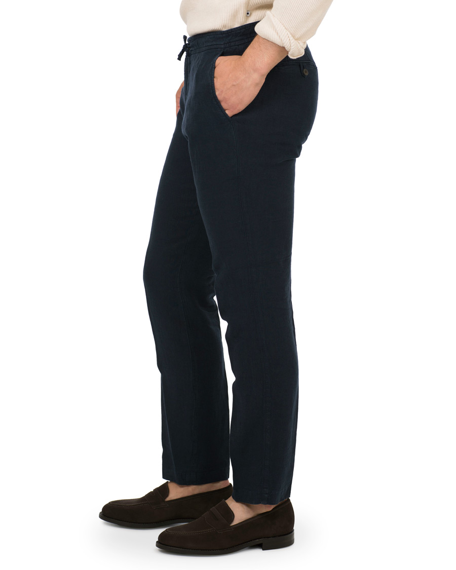Herre | Bukser | NN07 | New Copenhagen Draw String Linnen Trousers Navy