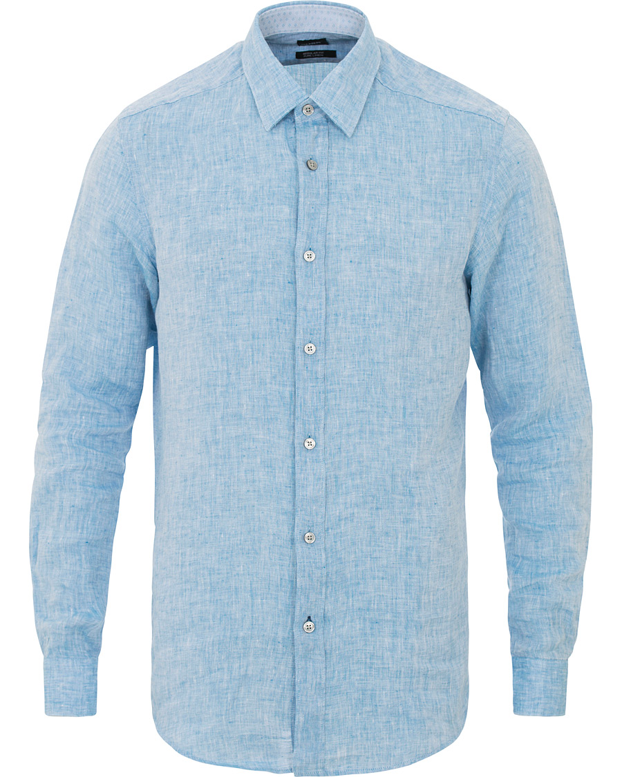 Herre | Skjorter | BOSS BLACK | BOSS Lukas Linen Shirt Light Blue