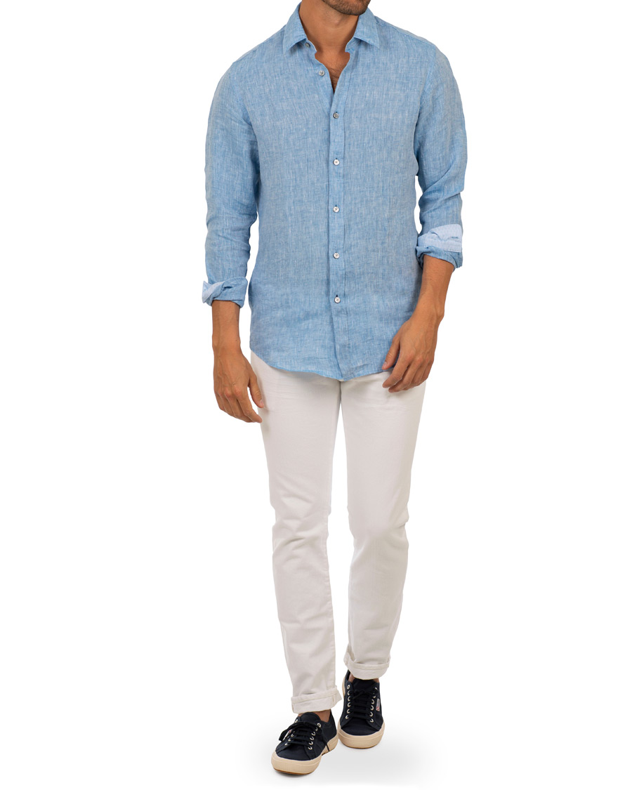 Herre | Skjorter | BOSS BLACK | BOSS Lukas Linen Shirt Light Blue