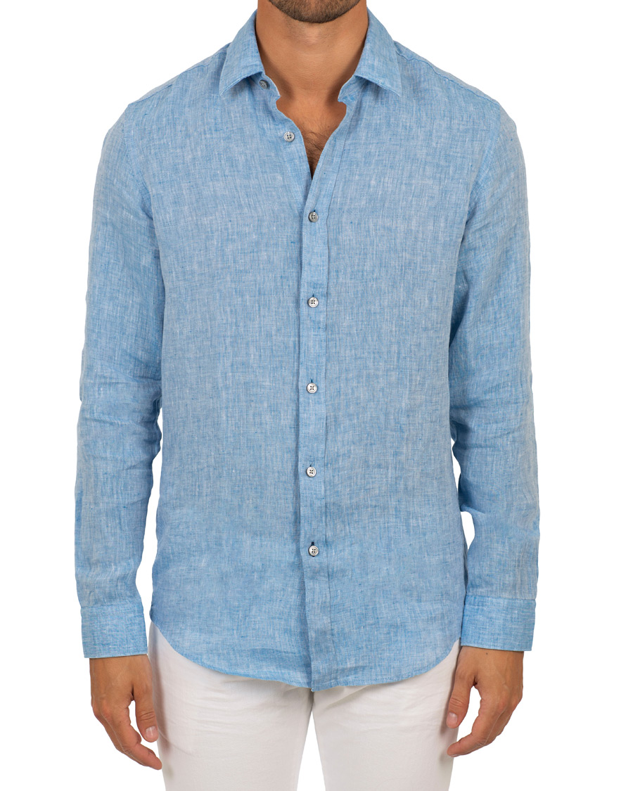 Herre | Skjorter | BOSS BLACK | BOSS Lukas Linen Shirt Light Blue