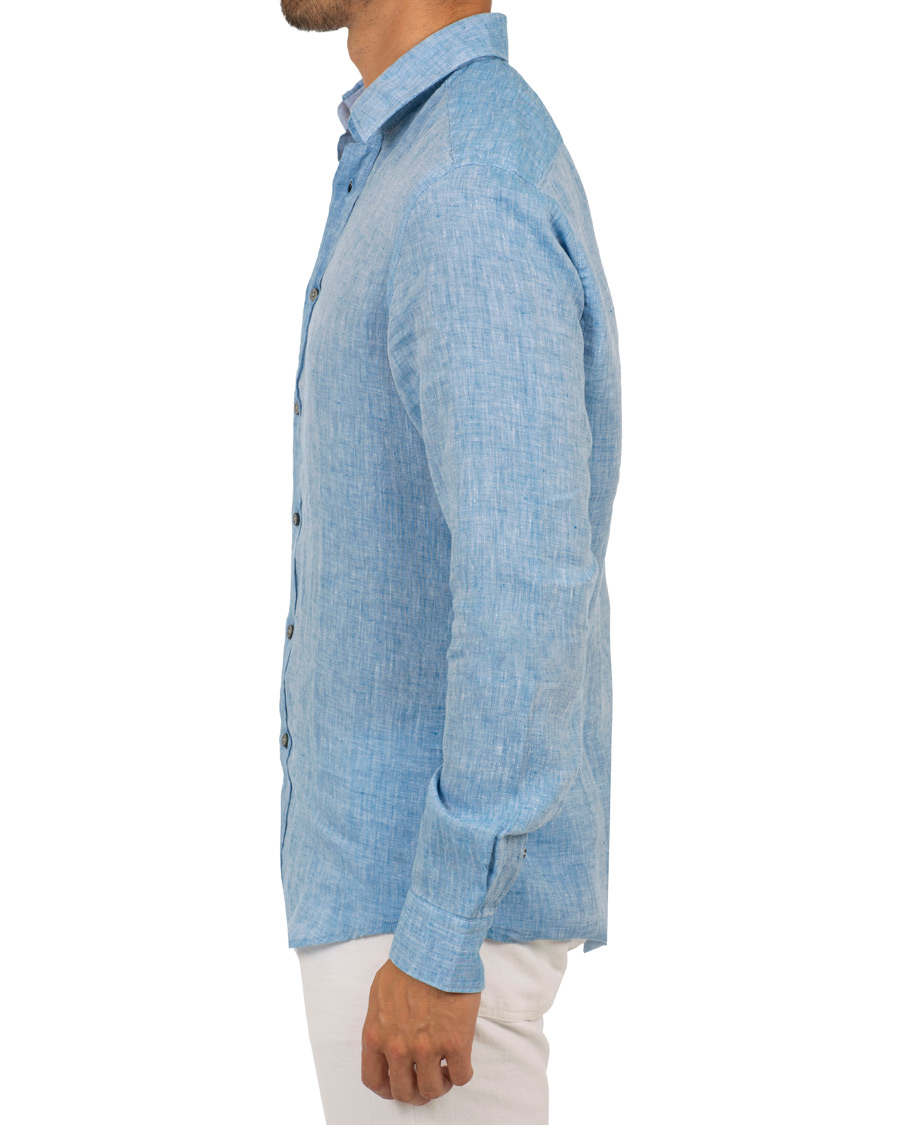 Herre | Skjorter | BOSS BLACK | BOSS Lukas Linen Shirt Light Blue