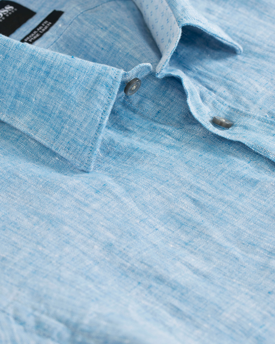 Herre | Skjorter | BOSS BLACK | BOSS Lukas Linen Shirt Light Blue