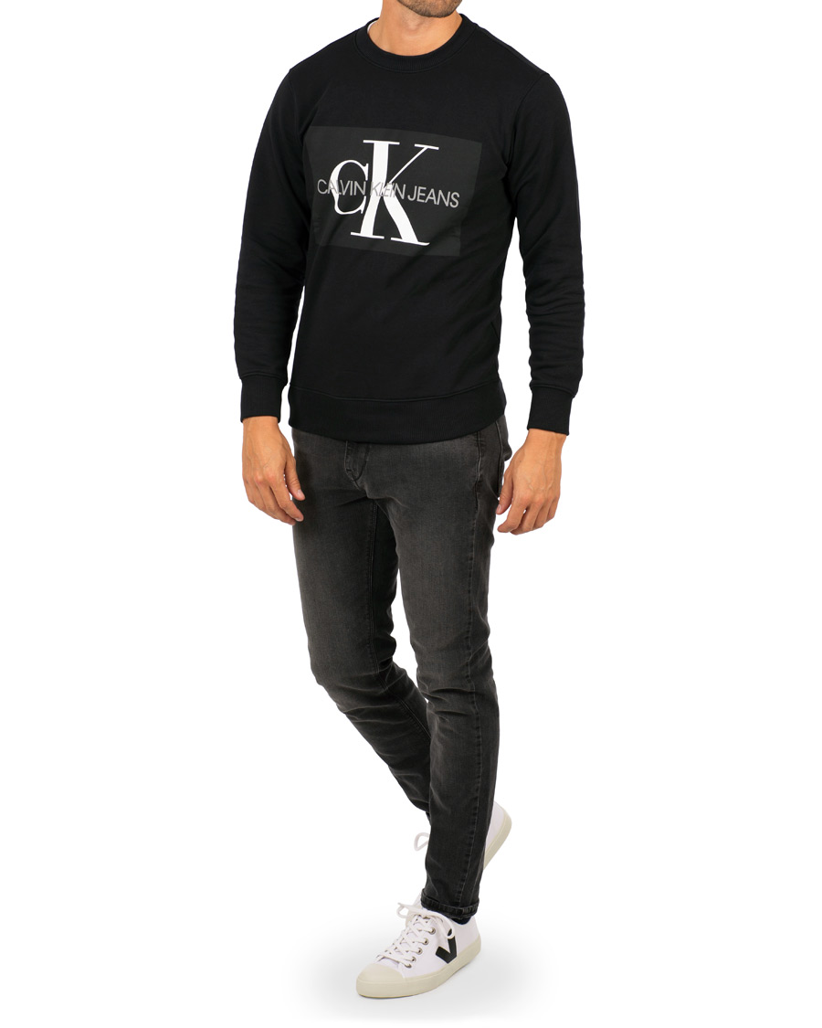 Herre | Trøjer | Calvin Klein Jeans | Basic Monogram Logo Crew Neck Sweatshirt Black