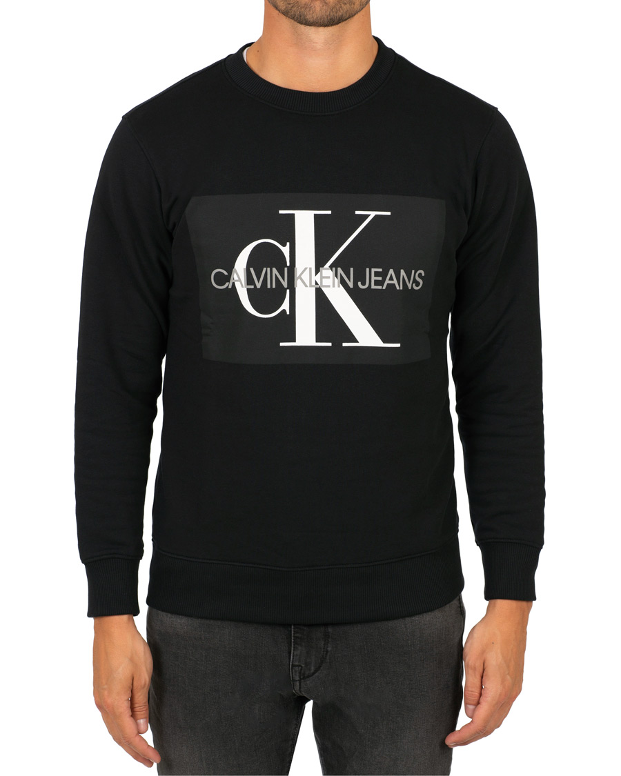 Herre | Trøjer | Calvin Klein Jeans | Basic Monogram Logo Crew Neck Sweatshirt Black