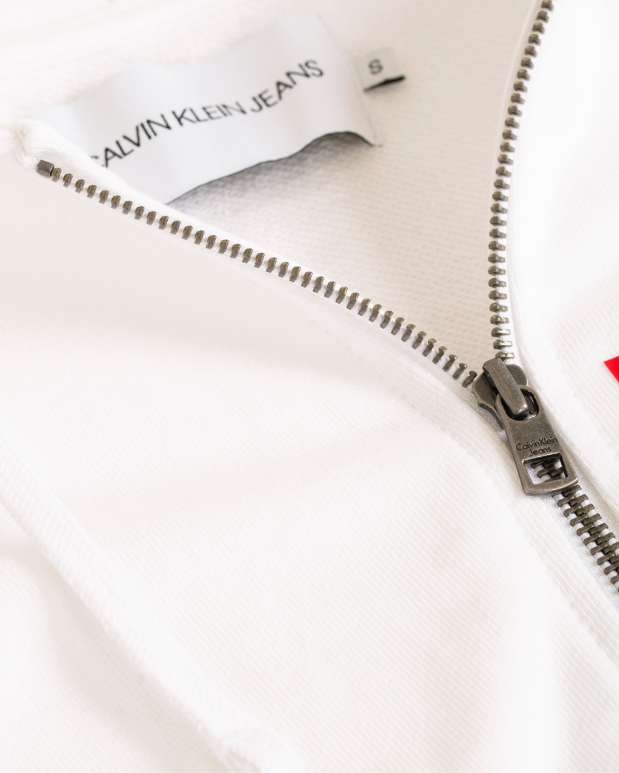 Herre | Trøjer | Calvin Klein Jeans | Institutional Logo Zip Through Hoodie Bright White