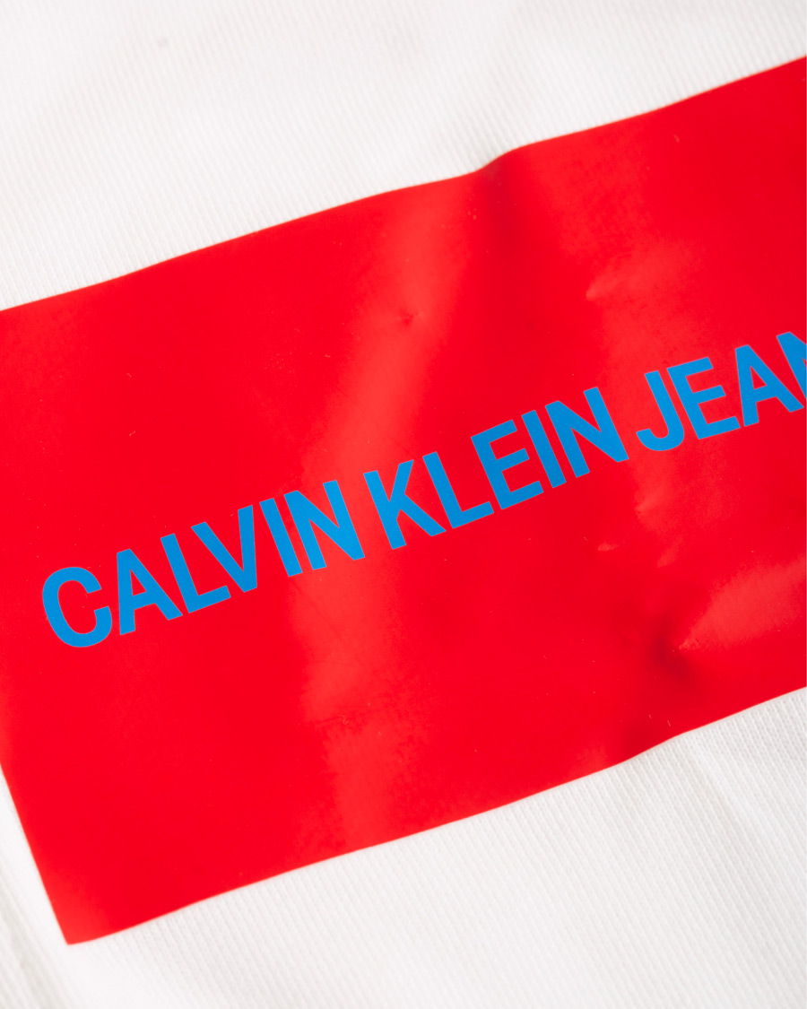 Herre | Trøjer | Calvin Klein Jeans | Institutional Logo Zip Through Hoodie Bright White