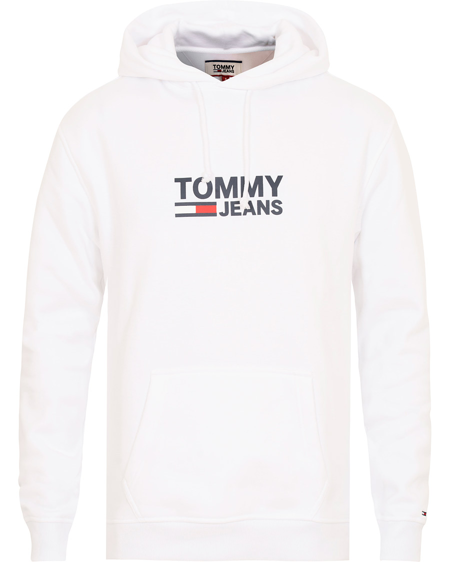 Herre | Trøjer | Tommy Jeans | Corp Logo Hoodie White