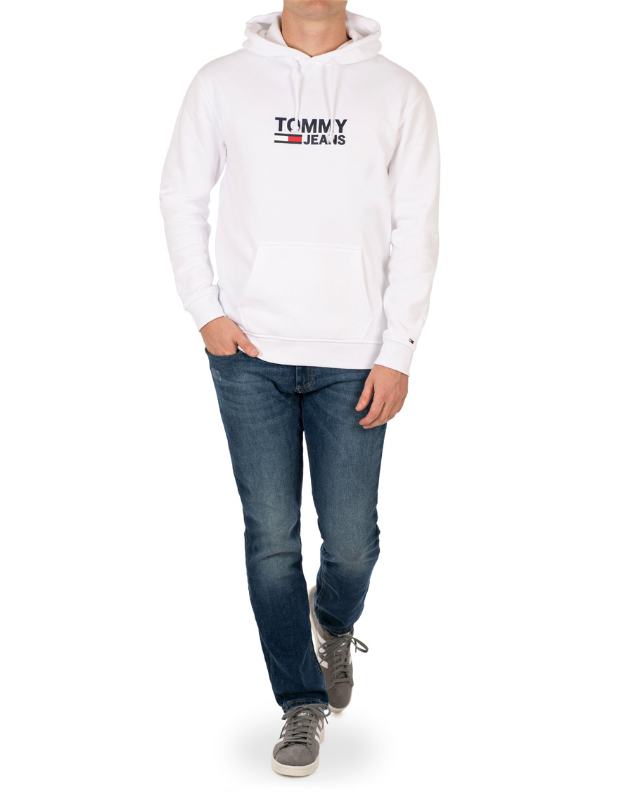 Herre | Trøjer | Tommy Jeans | Corp Logo Hoodie White