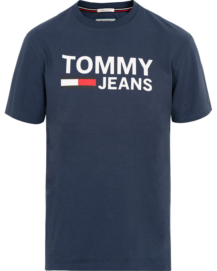 Herre | T-Shirts | Tommy Jeans | Classic Logo Crew Neck Tee Black Iris