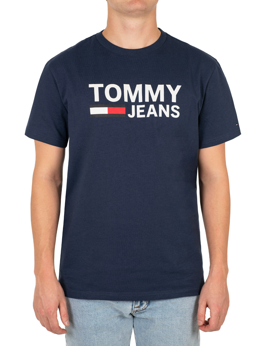 Herre | T-Shirts | Tommy Jeans | Classic Logo Crew Neck Tee Black Iris