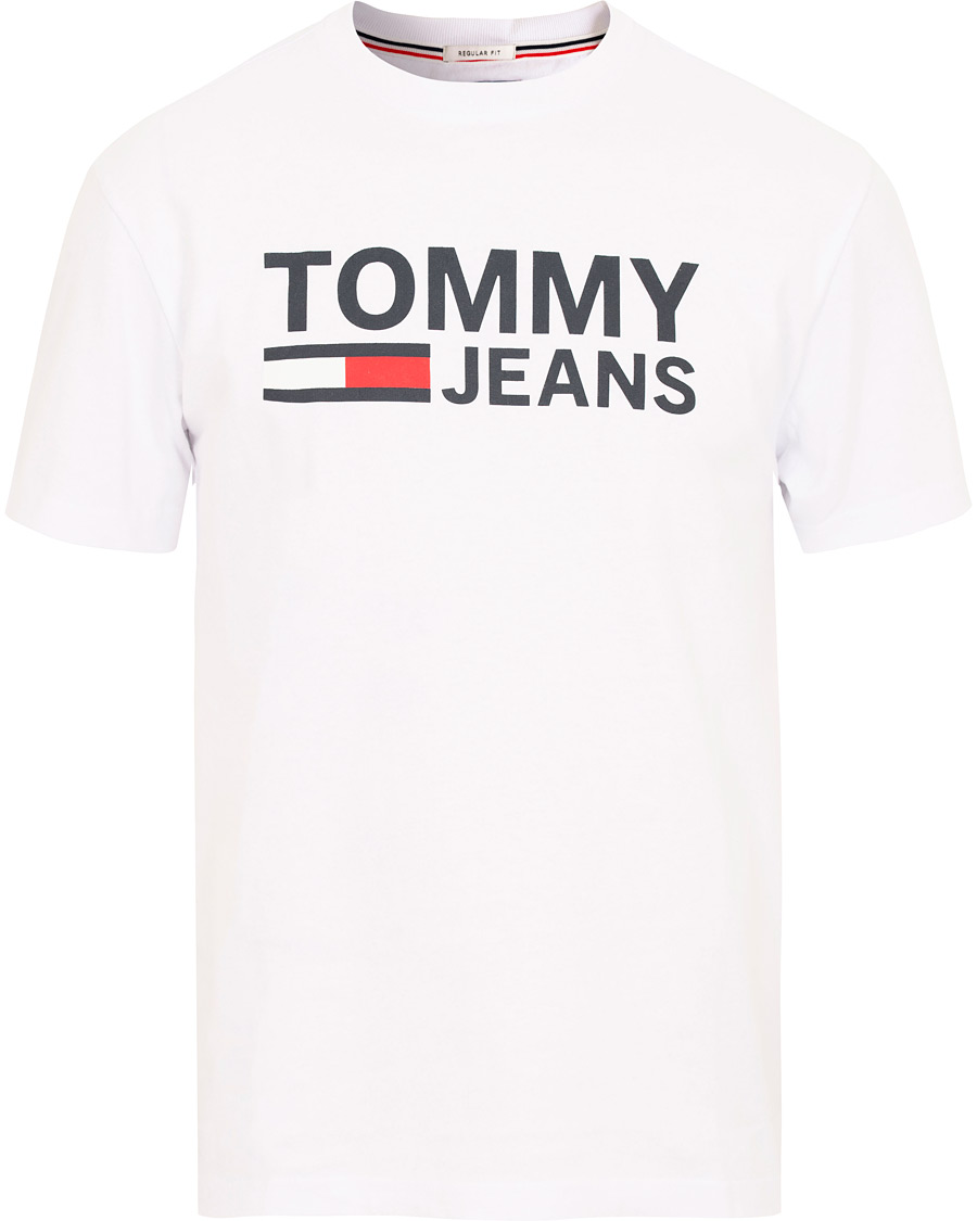Herre | T-Shirts | Tommy Jeans | Classic Logo Crew Neck Tee White