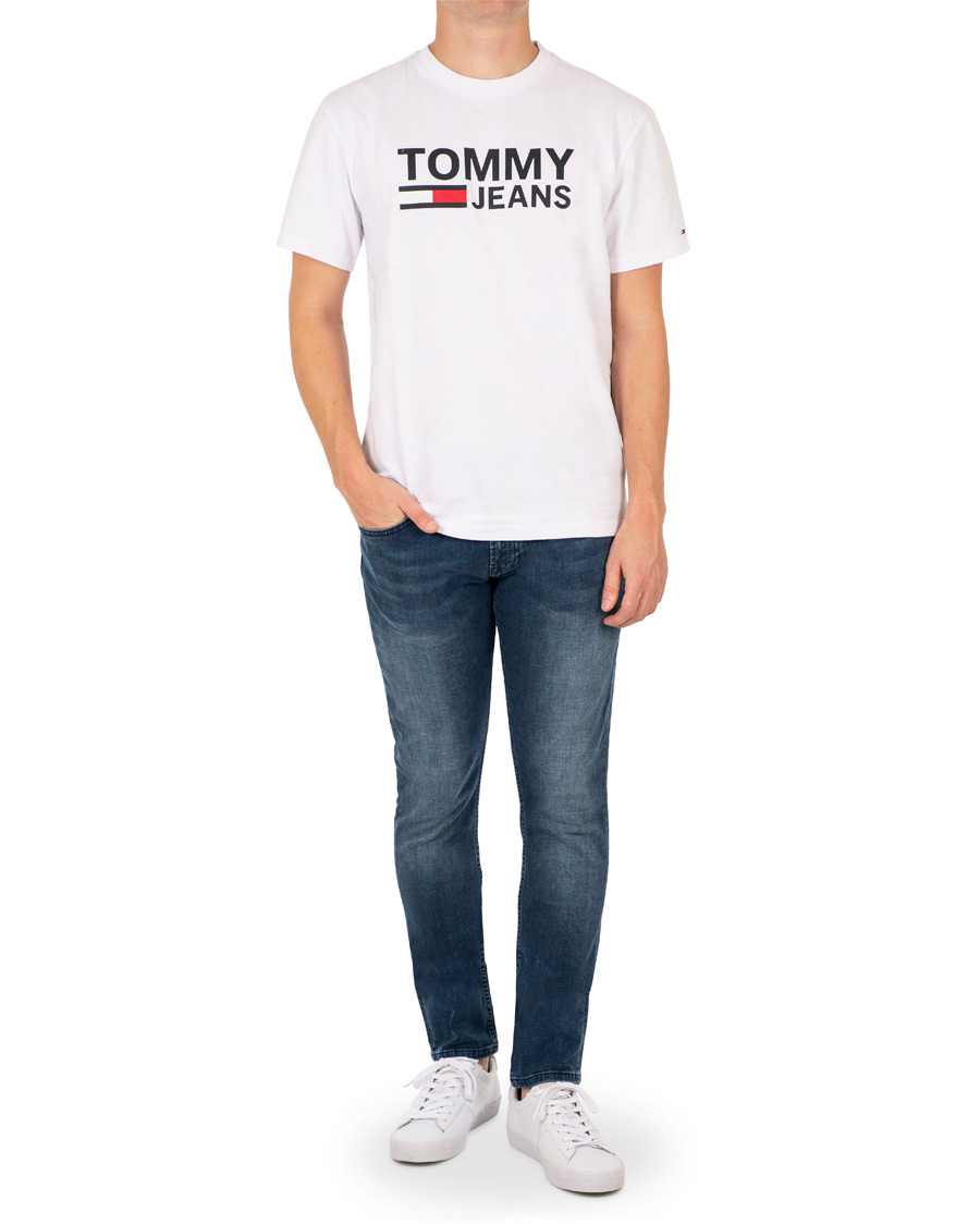 Herre | T-Shirts | Tommy Jeans | Classic Logo Crew Neck Tee White