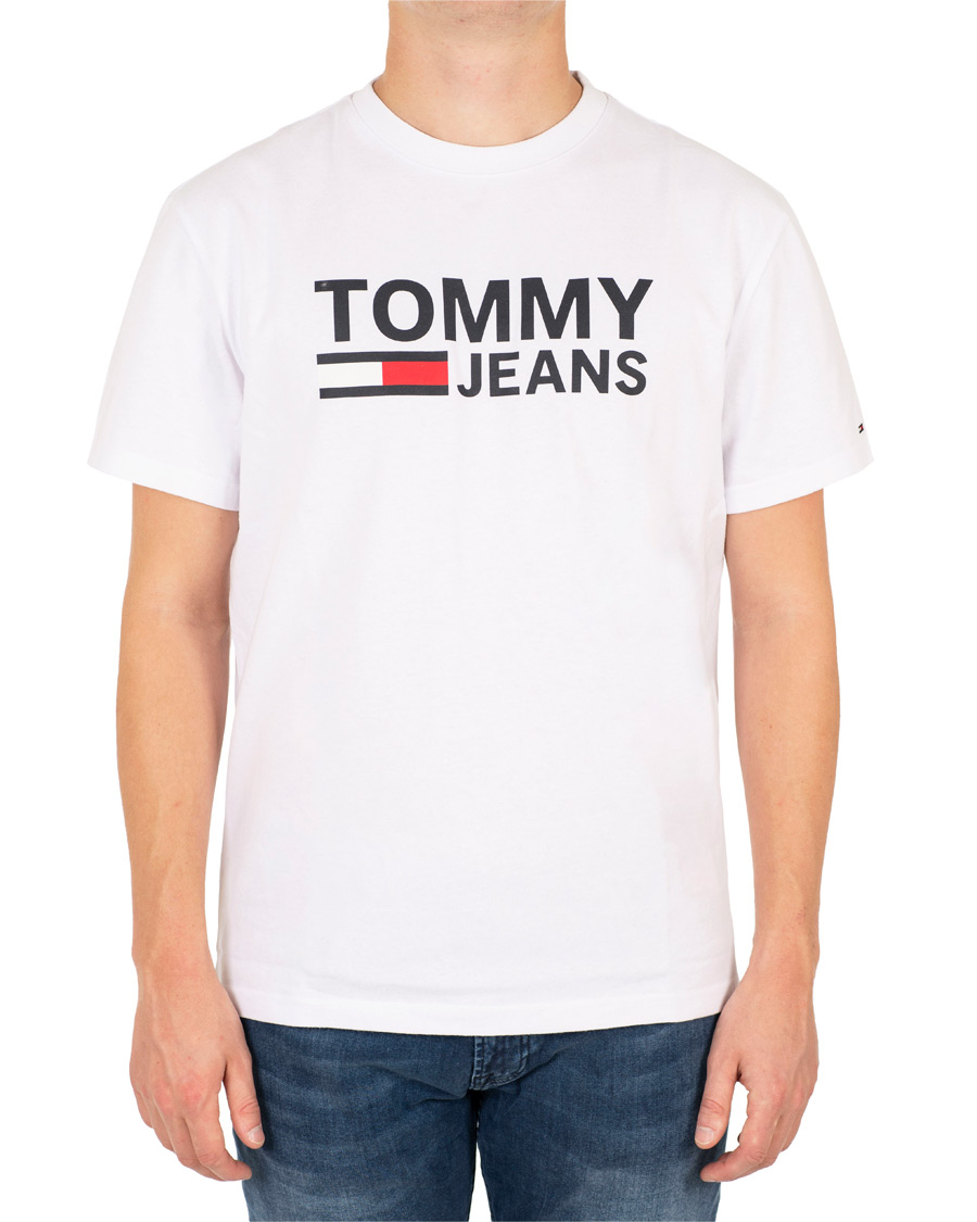 Herre | T-Shirts | Tommy Jeans | Classic Logo Crew Neck Tee White