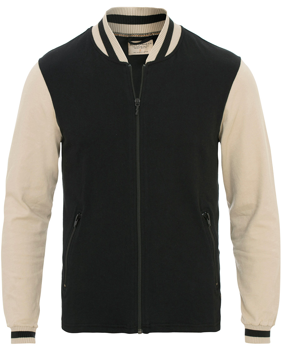 Herre | Trøjer | Nudie Jeans | Sture Jersey College Bomber Jacket Black/Sand