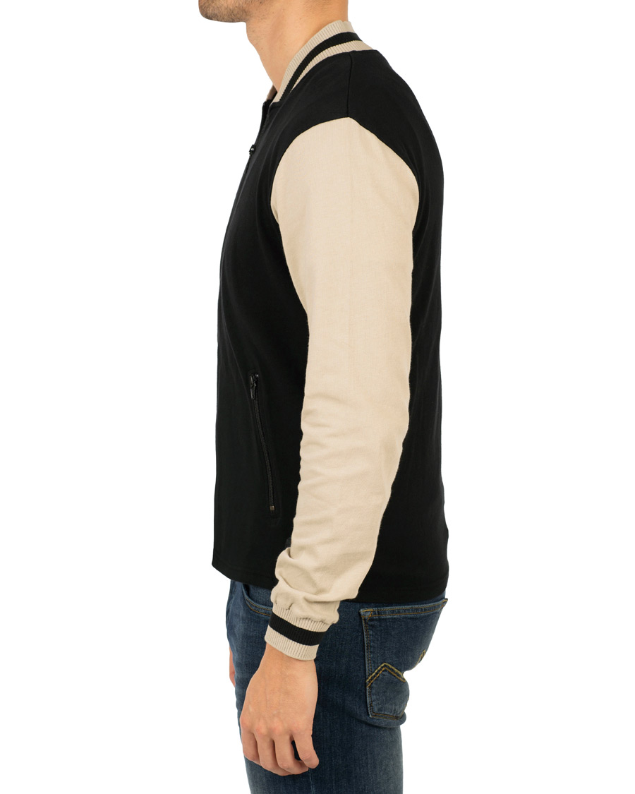 Herre | Trøjer | Nudie Jeans | Sture Jersey College Bomber Jacket Black/Sand