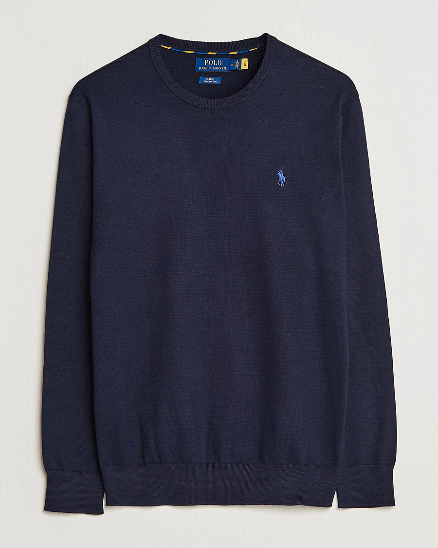 Herre | Trøjer | Polo Ralph Lauren | Pima Cotton Crew Neck Pullover Hunter Navy
