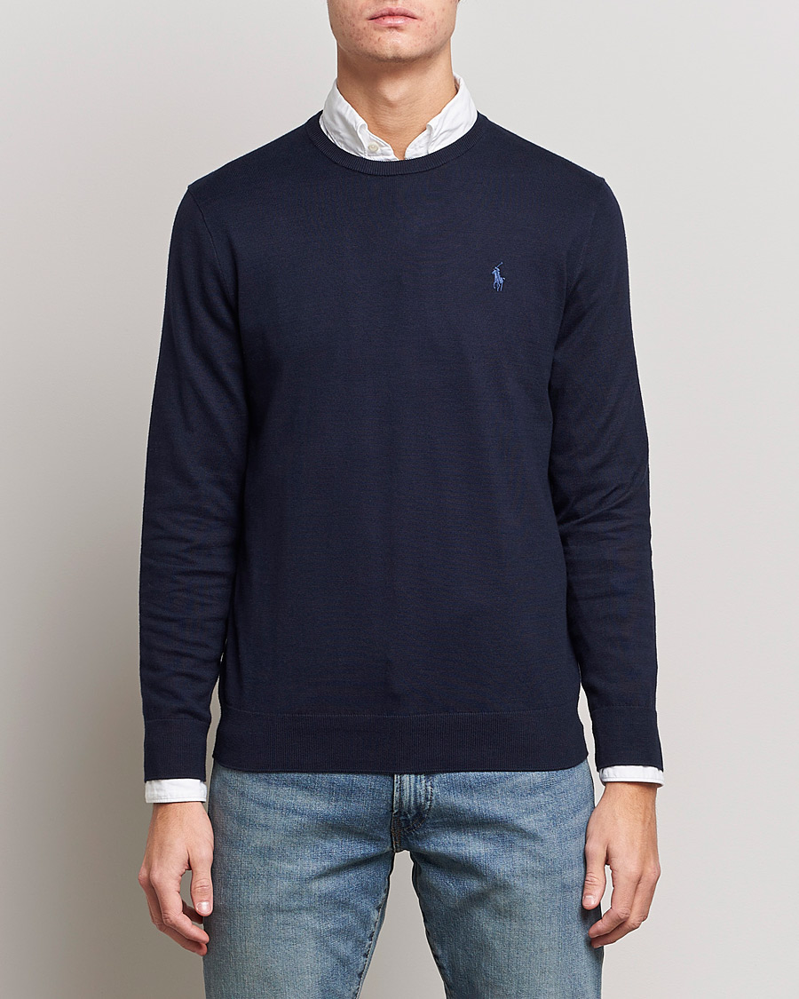 Herre | Pullovers med rund hals | Polo Ralph Lauren | Pima Cotton Crew Neck Pullover Hunter Navy