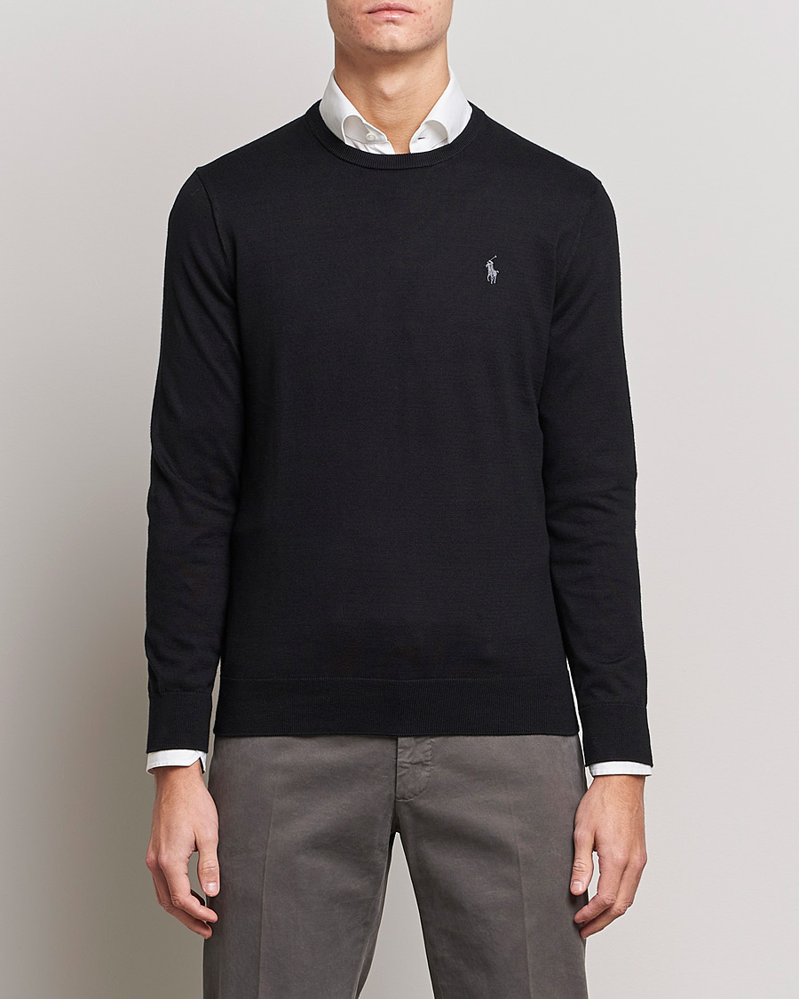 Herre | Pullovers med rund hals | Polo Ralph Lauren | Pima Cotton Crew Neck Pullover Polo Black