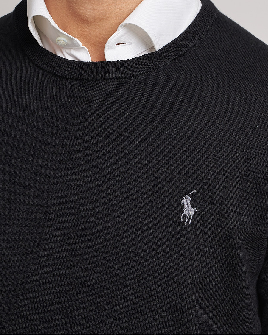 Herre | Trøjer | Polo Ralph Lauren | Pima Cotton Crew Neck Pullover Polo Black