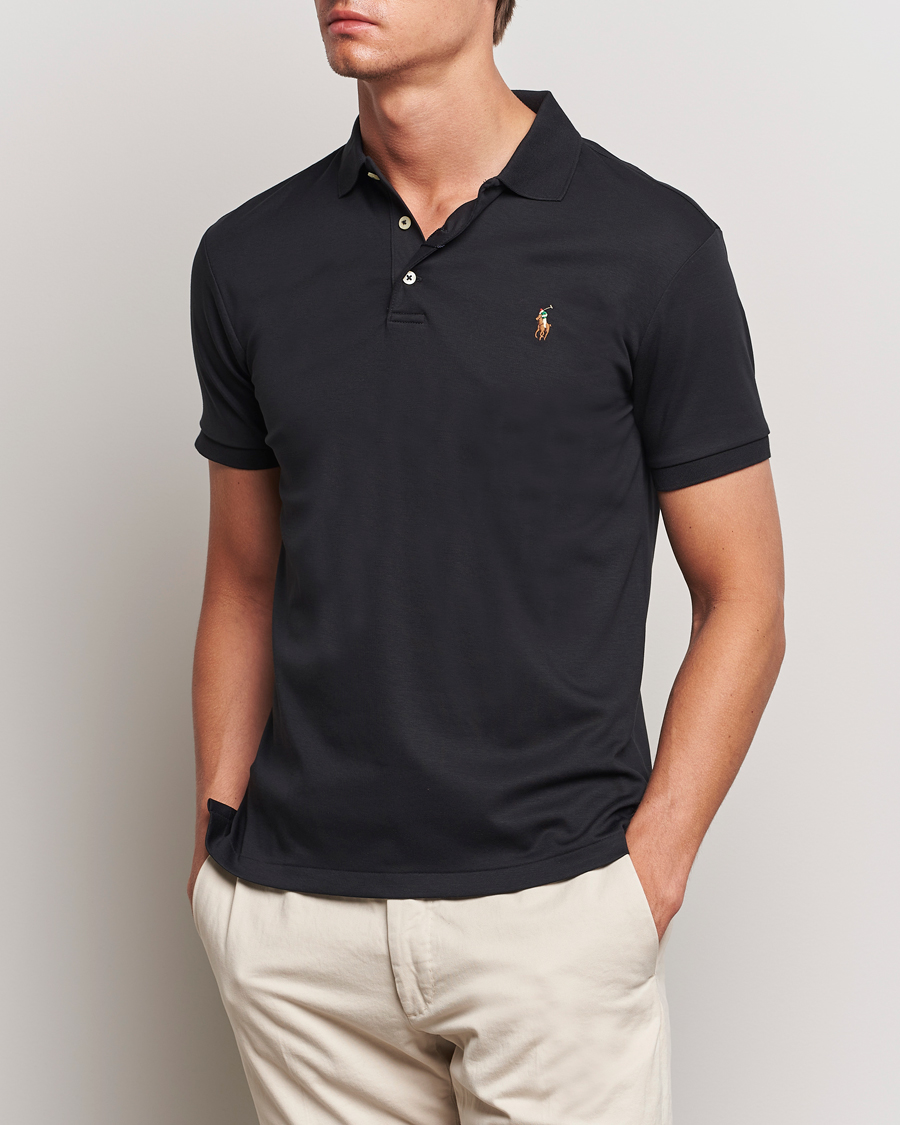 Herre | World of Ralph Lauren | Polo Ralph Lauren | Slim Fit Pima Cotton Polo Polo Black