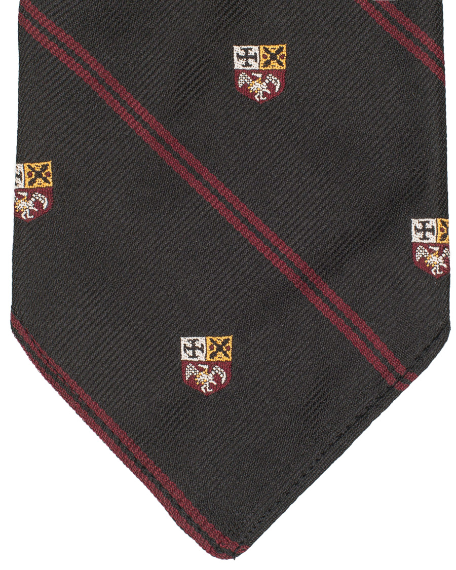Herre | Polo Ralph Lauren Silk Diagonal Crest 8 cm Tie Black/Red | Polo Ralph Lauren | Silk Diagonal Crest 8 cm Tie Black/Red