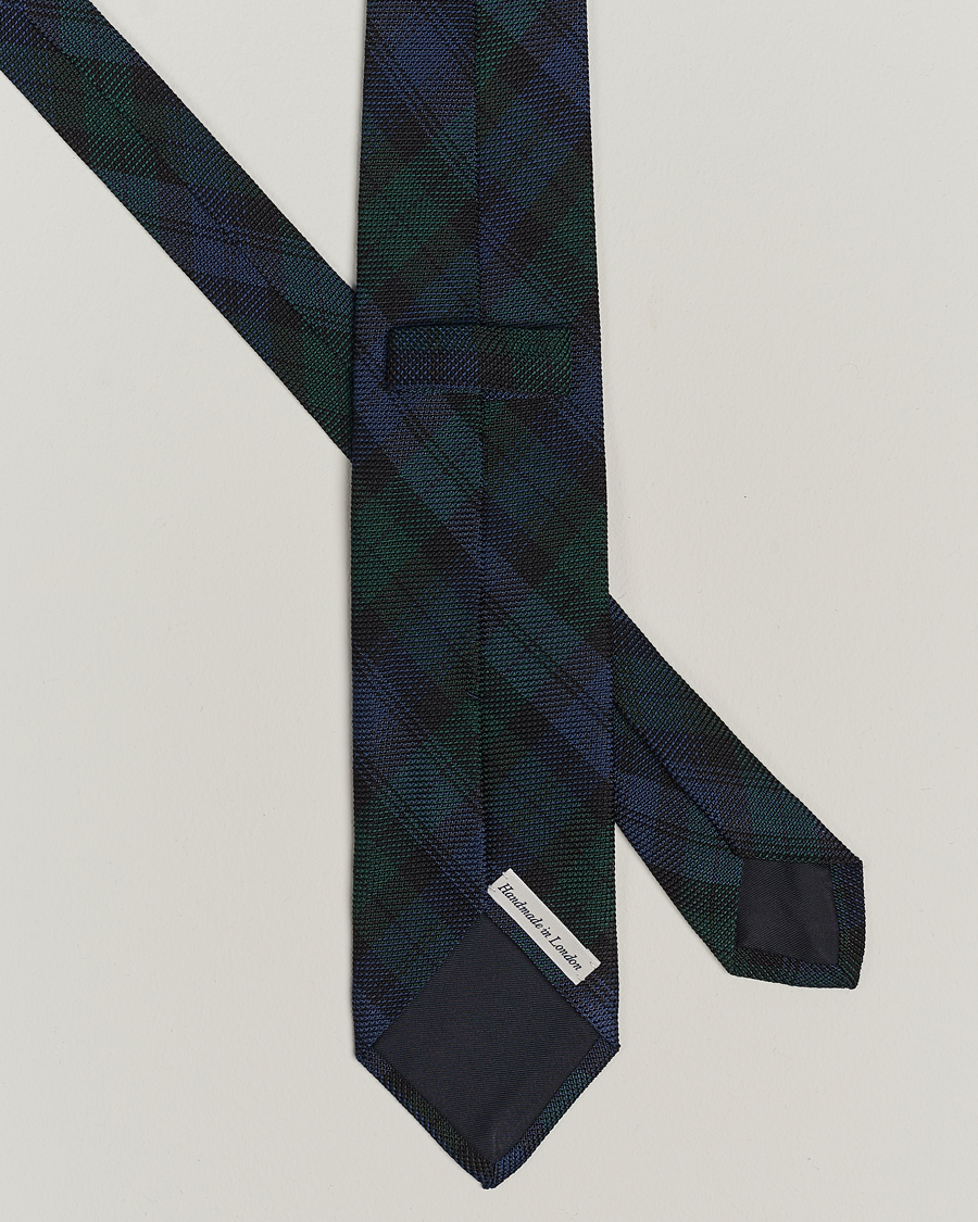 Herre | Afdelinger | Drake's | Silk Fine Grenadine Handrolled 8 cm Tie Blackwatch