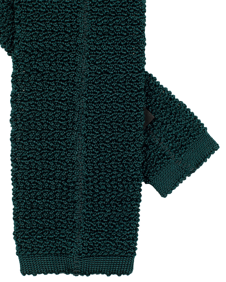 Herre | Drake's Knitted Silk 6.5 cm Tie Green | Drake's | Knitted Silk 6.5 cm Tie Green