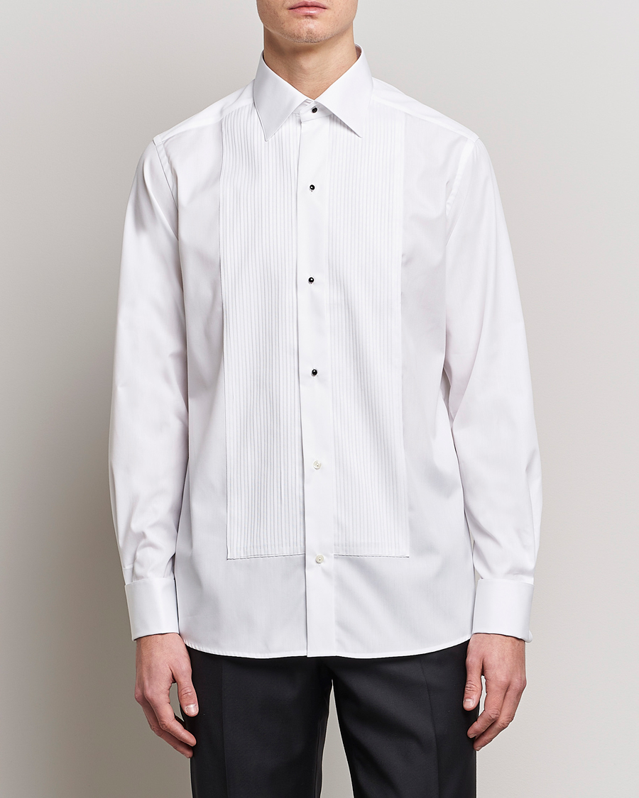 Herre | Skjorter | Eton | Custom Fit Tuxedo Shirt Black Ribbon White