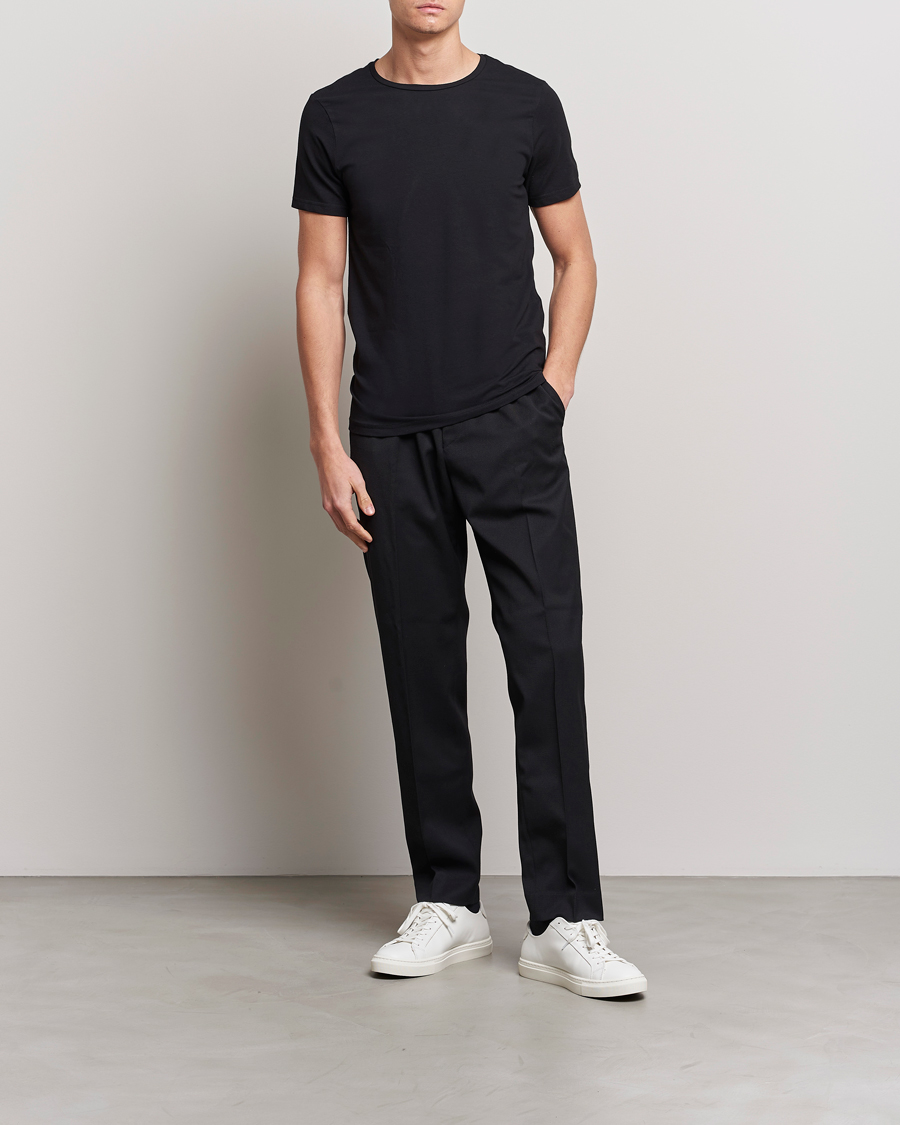 Herre | T-Shirts | Bread & Boxers | 2-Pack Crew Neck Tee Black