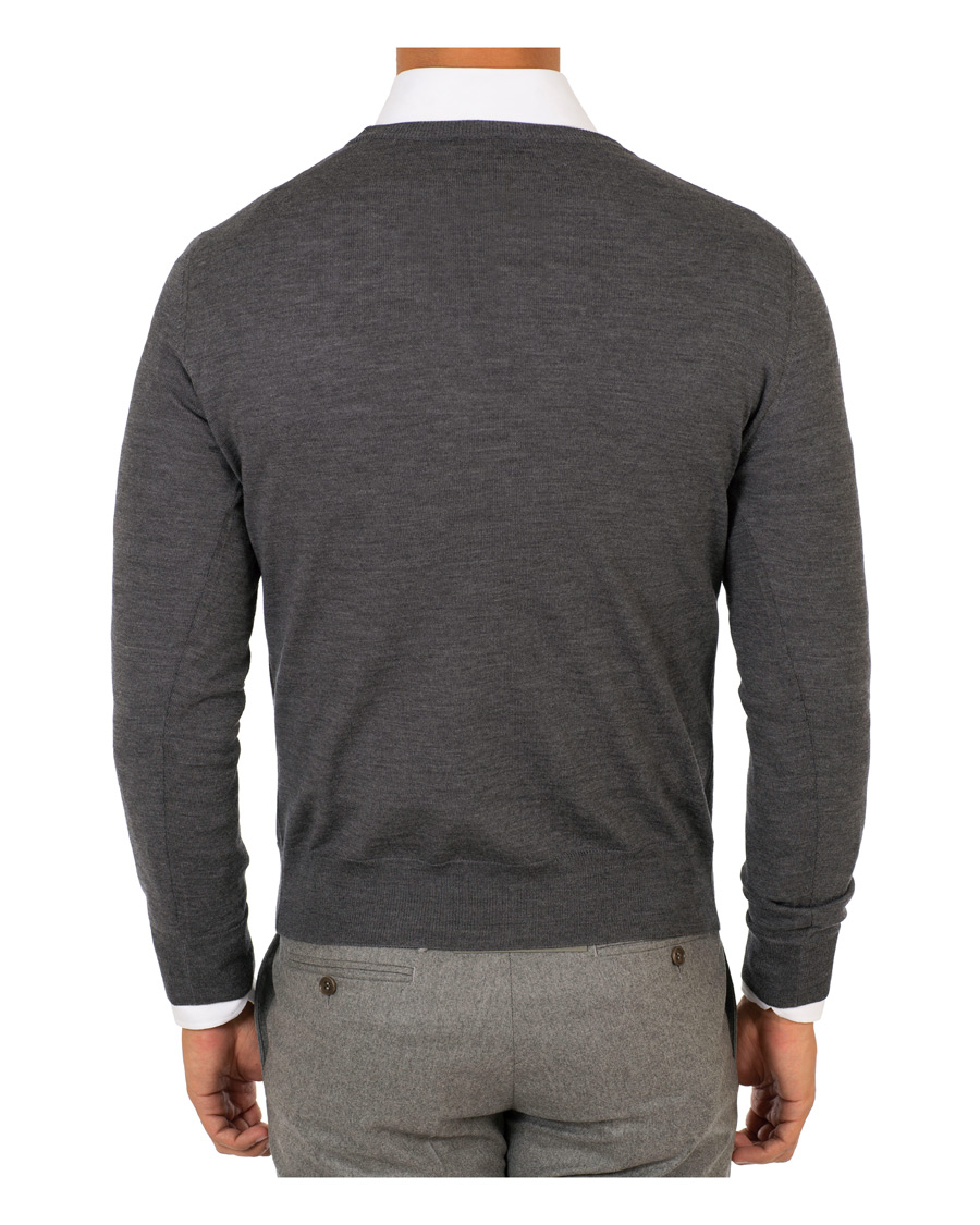Herre | Trøjer | Canali | Merino Wool Crew Neck Grey