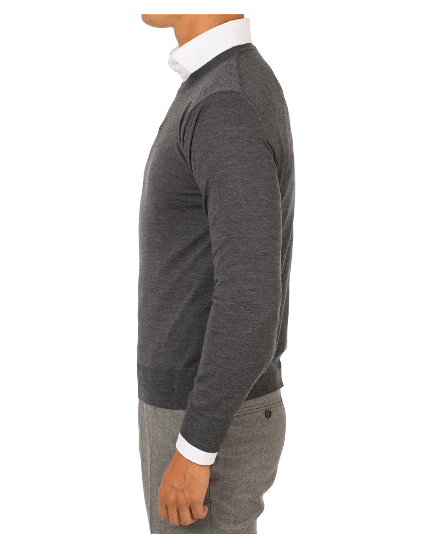 Herre | Trøjer | Canali | Merino Wool Crew Neck Grey