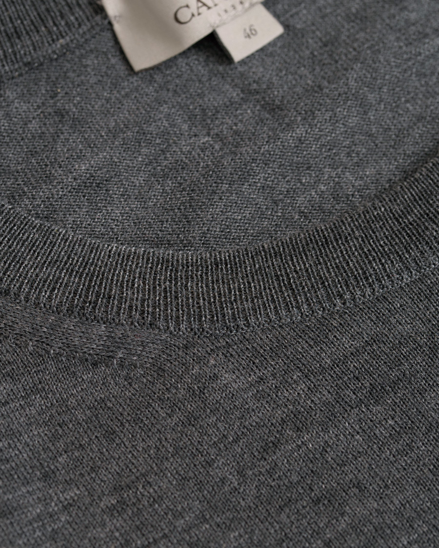 Herre | Trøjer | Canali | Merino Wool Crew Neck Grey