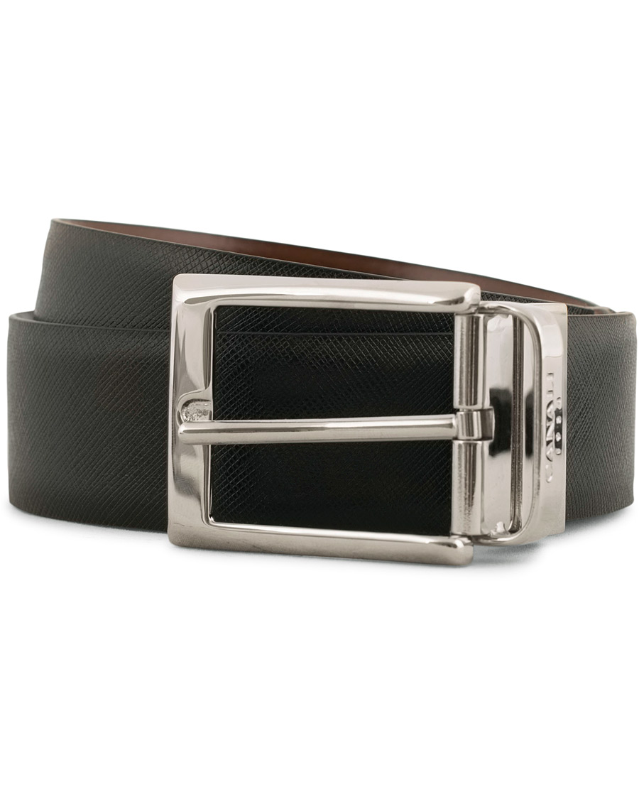 Herre | Canali Reversible Belt Cognac/Black | Canali | Reversible Belt Cognac/Black