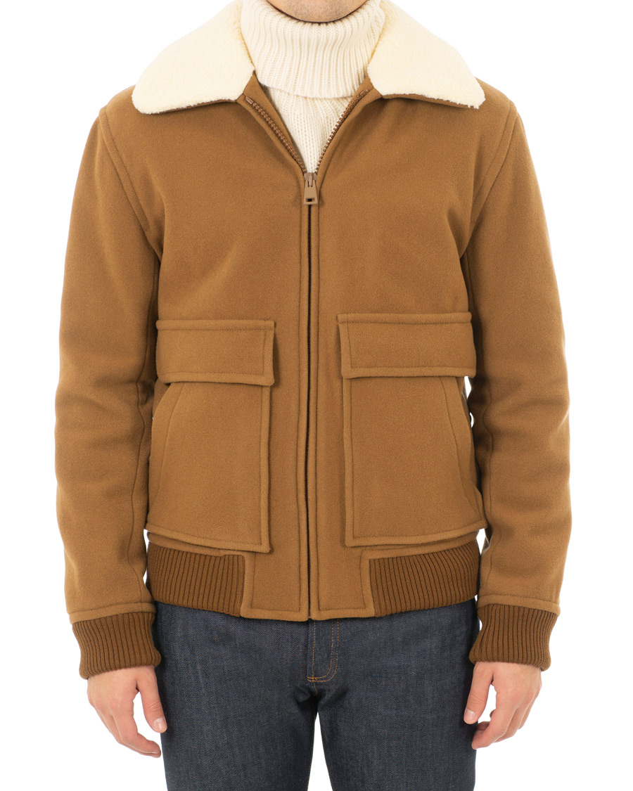 Herre | Jakker | A.P.C. | Blouson Bronze Shearling Jacket Marron Glace