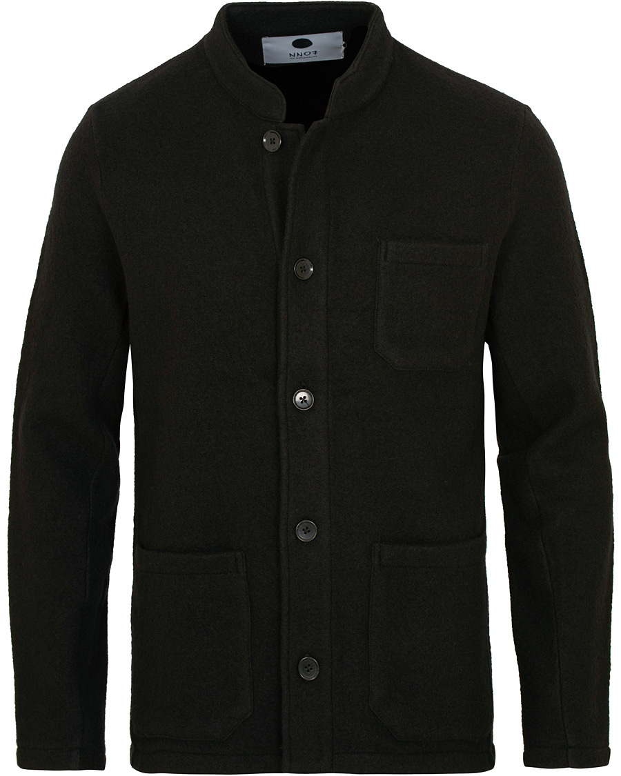 Herre | Jakker | NN07 | Oswald Wool Stand Up Collar Overshirt Black