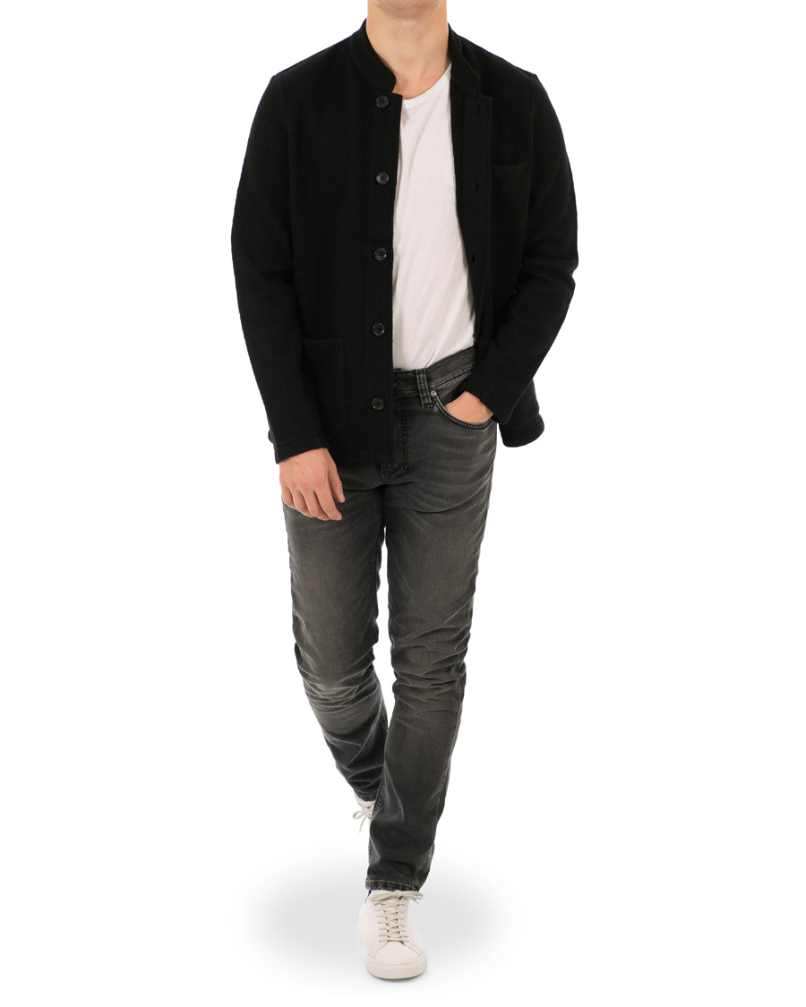 Herre | Jakker | NN07 | Oswald Wool Stand Up Collar Overshirt Black