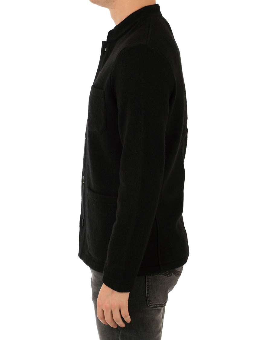 Herre | Jakker | NN07 | Oswald Wool Stand Up Collar Overshirt Black