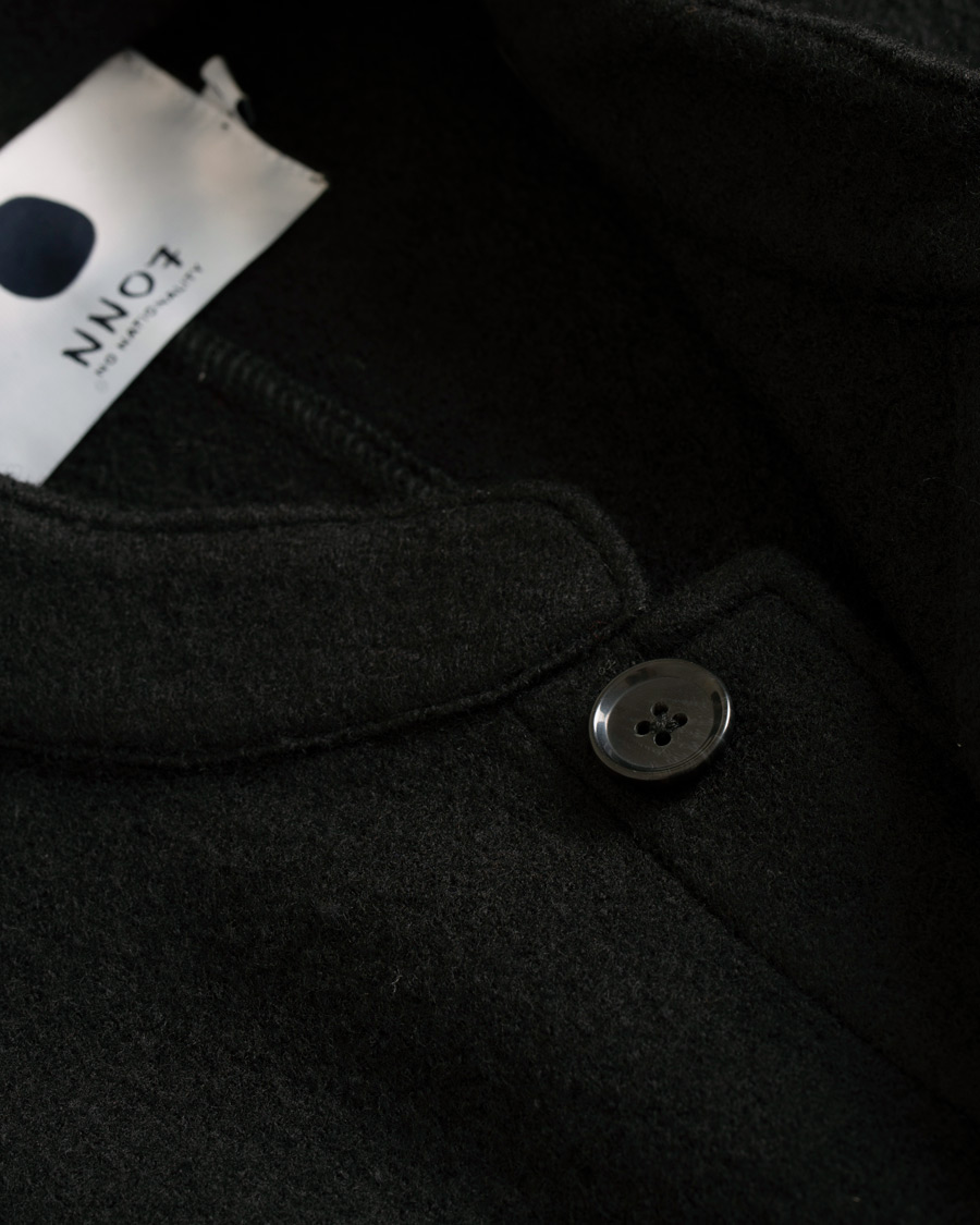 Herre | Jakker | NN07 | Oswald Wool Stand Up Collar Overshirt Black