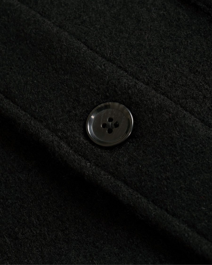 Herre | Jakker | NN07 | Oswald Wool Stand Up Collar Overshirt Black