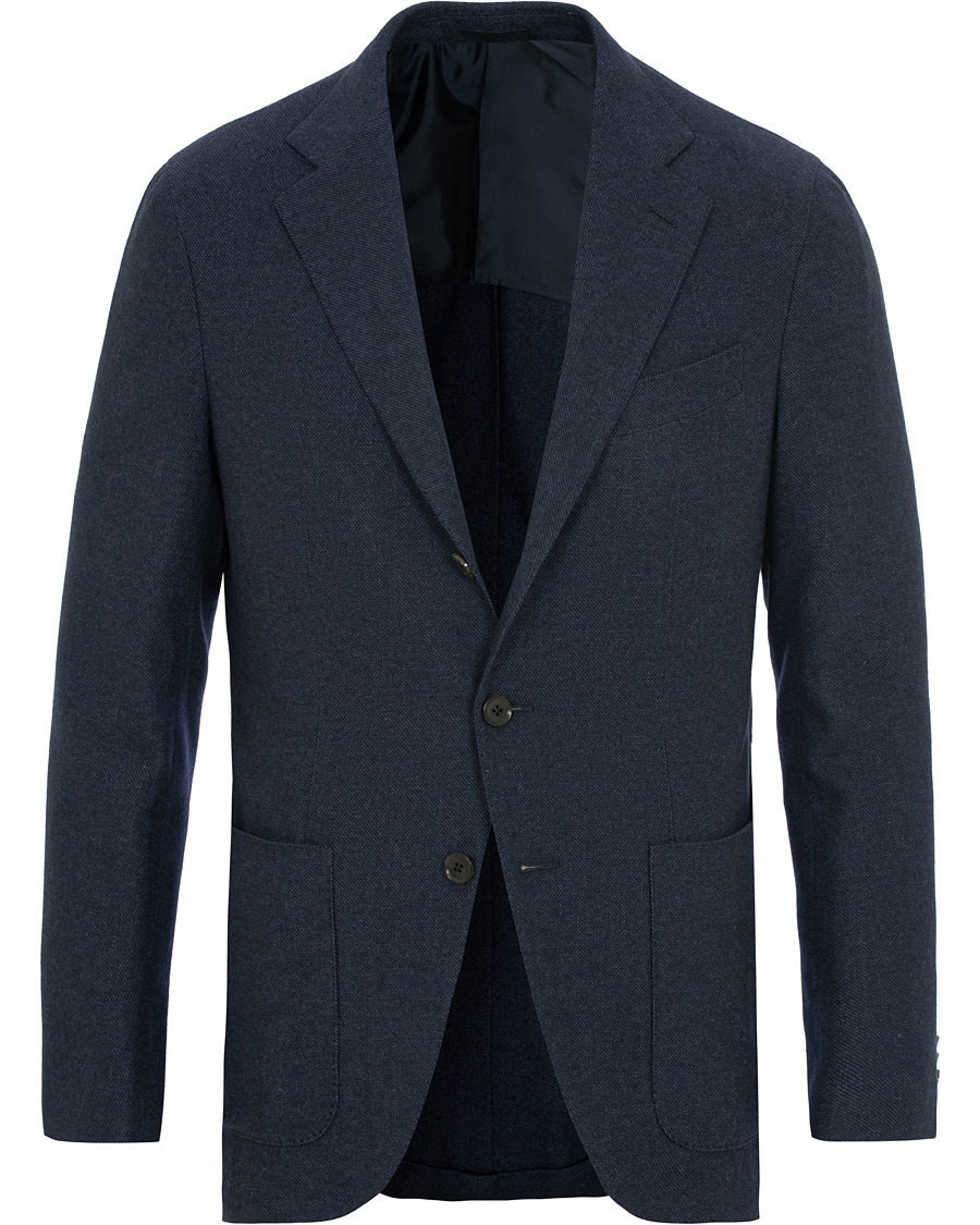 Herre | Blazere & jakker | Caruso | Aida Microstructure Melange Wool Blazer Dark Blue
