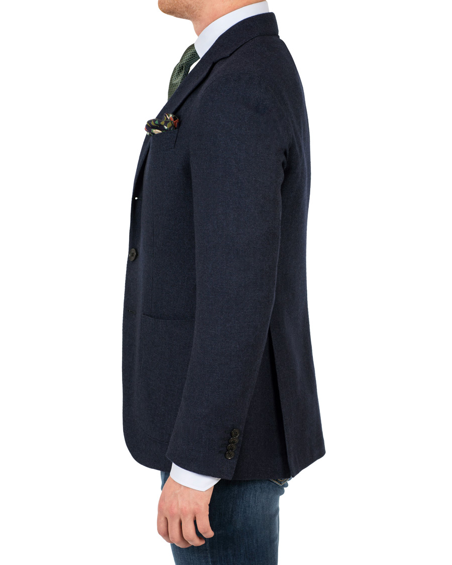 Herre | Blazere & jakker | Caruso | Aida Microstructure Melange Wool Blazer Dark Blue