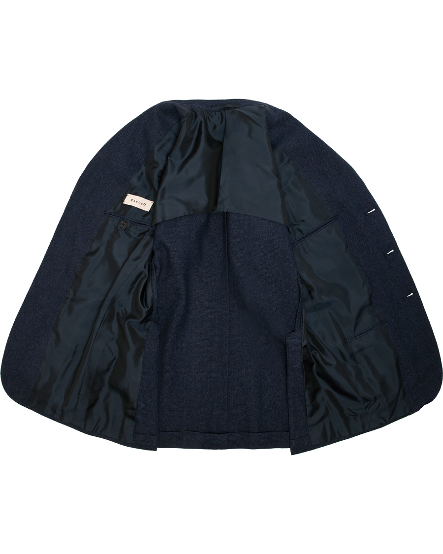 Herre | Blazere & jakker | Caruso | Aida Microstructure Melange Wool Blazer Dark Blue